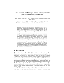 Male optimal and unique stable marriages with