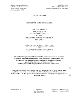 FCC No. 1 Tariff - TPx Communications