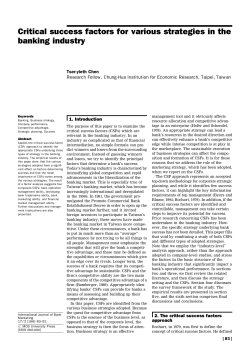 Critical success factors for various strategies in the banking industry