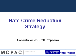 MOPAC`s Hate Crime Reduction Strategy
