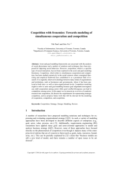 Coopetition with frenemies: Towards modeling of simultaneous