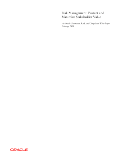 Risk Management: Protect and Maximize Stakeholder Value