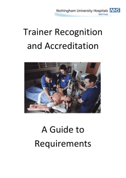 NUH Trainer Recognition and Accreditation Guidance