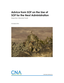 Advice from SOF on the Use of SOF for the Next Administration