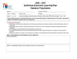Individual Induction Learning Plan (IILP)