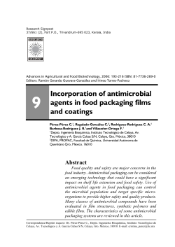 Incorporation of antimicrobial agents in food packaging films and