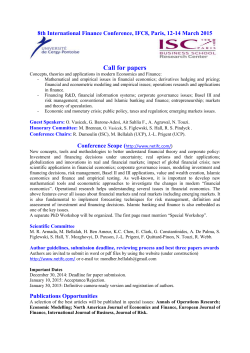 8th International Finance Conference, IFC8, Paris, 12