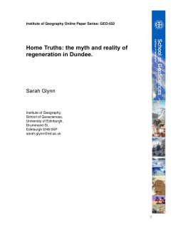 the myth and reality of regeneration in Dundee.