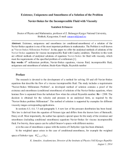 Existence, Uniqueness and Smoothness of a Solution of the