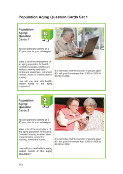 Po opulati on Agi ing Qu estion Cards s Set 1