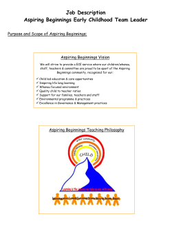 Job Description - Aspiring Beginnings