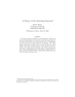 A Theory of the Matching Function∗