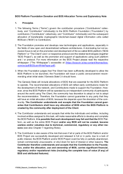 BOS Platform Foundation Donation and BOS Allocation