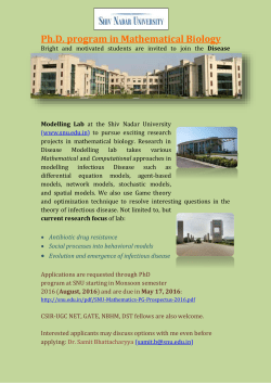 Ph.D. Program in Mathematical Biology