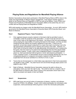 Playing Rules and Regulations for Mansfield Playing Alliance.docx
