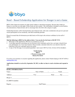 Need &ndash; Based Scholarship Application for Hunger is not a Game
