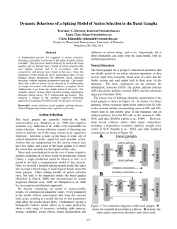 Dynamic Behaviour of a Spiking Model of Action Selection in the