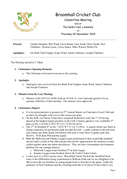 Committee Meeting - Broomhall Cricket Club