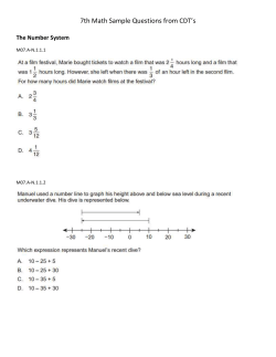 7th Math Sample Questions from CDT*s