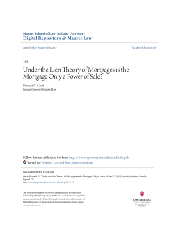 Under the Lien Theory of Mortgages is the Mortgage Only a Power