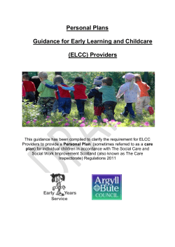 Personal plan guidance March 2015