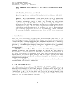 HST Temporal Optical Behavior: Models and Measurements with ACS