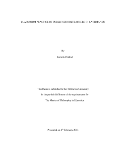 Classroom Practice of Public Schoolteachers in Kathmandu