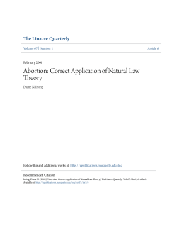 Abortion: Correct Application of Natural Law Theory - e