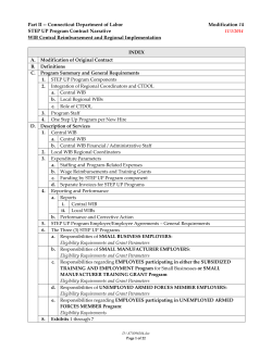 Part II -- Connecticut Department of Labor Modification #1