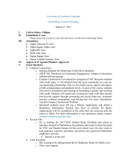 March 27 minutes - University of Northern Colorado