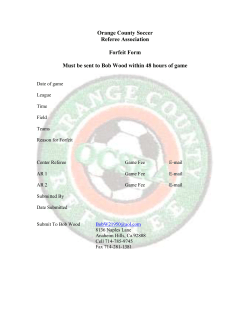 Game Forfeit Form - Orange County Soccer Referees Association
