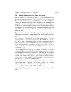 7.2 Regular Expressions and Finite Automata