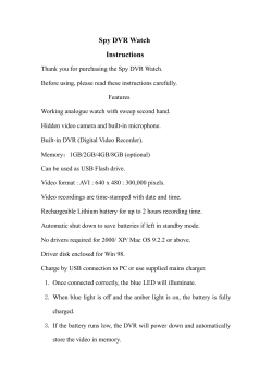 The Instruction of Spy DVR Watch