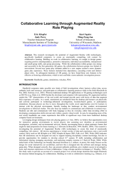 Collaborative Learning through Augmented Reality Role Playing