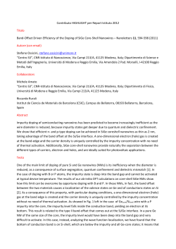 Contributo HIGHLIGHT per Report Istituto 2012 Titolo Band