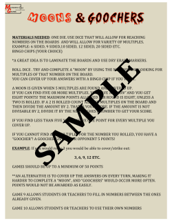 materials needed: one die. use dice that will allow for