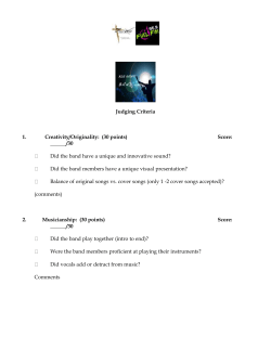 Judging Criteria 1. Creativity/Originality: (30 points) Score: ______