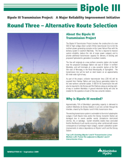 Bipole III Transmission Project: A Major Reliability