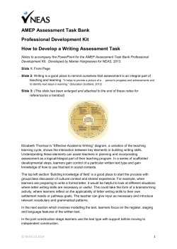 AMEP Assessment Task Bank Professional Development Kit