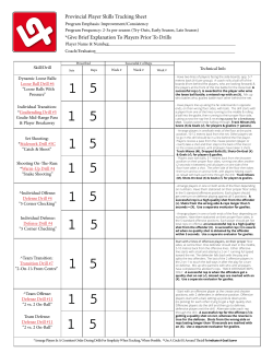Provincial Player Skills Tracking Sheet *Give Brief
