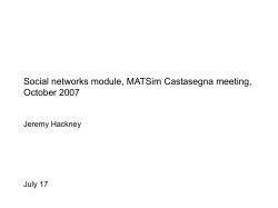 Social networks, MATSim Castasegna meeting, October 2007