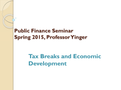 Tax Breaks and Development