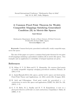 Said Beloul. A Common Fixed Point Theorem for Weakly