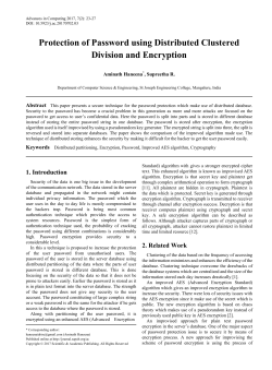 Distributed partitioning, Encryption, Password, Improved AES
