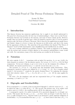 Detailed Proof of The Perron Frobenius Theorem
