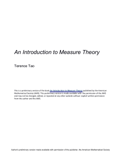 An Introduction to Measure Theory - Terry Tao