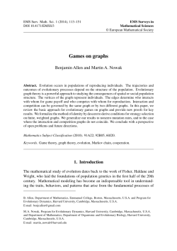 Games on graphs - European Mathematical Society Publishing House