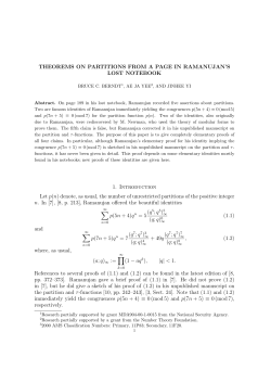 Theorems on partitions from a page in Ramanujan`s