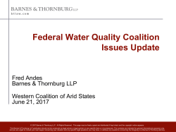 Water Quality Issues Update - Western Coalition of Arid States