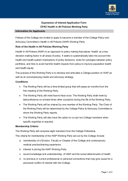 Expression of Interest Form for RACP Representation on External